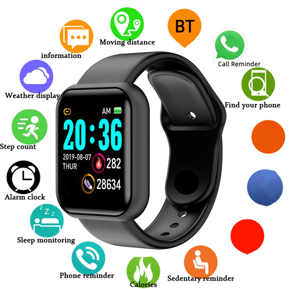 Smartwatch Watches For Girls - Relojes inteligentes para hombre, pantalla a
