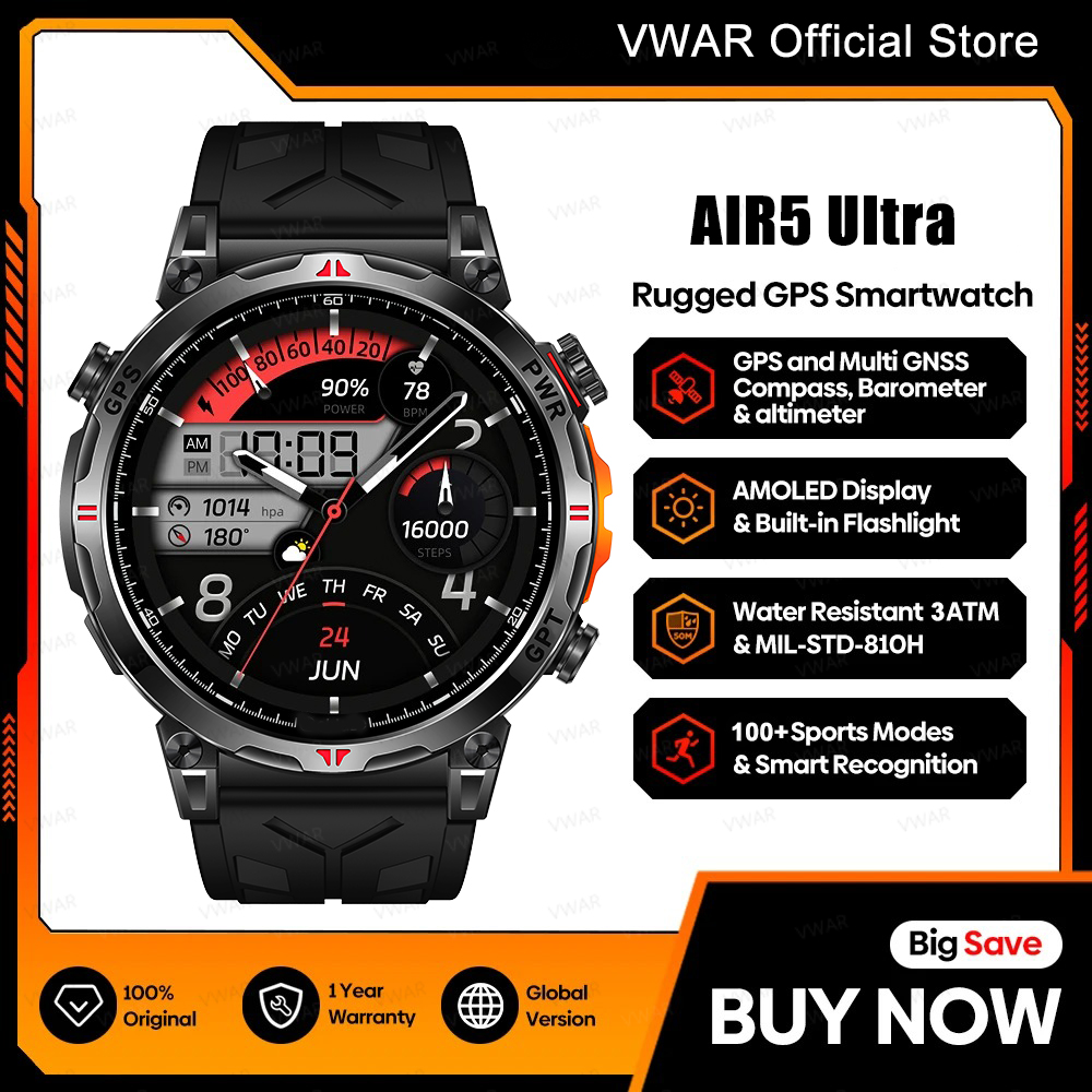 VWAR Air5 Ultra GPS Smartwatch - Watch Vs Smartwatch reseña y precio